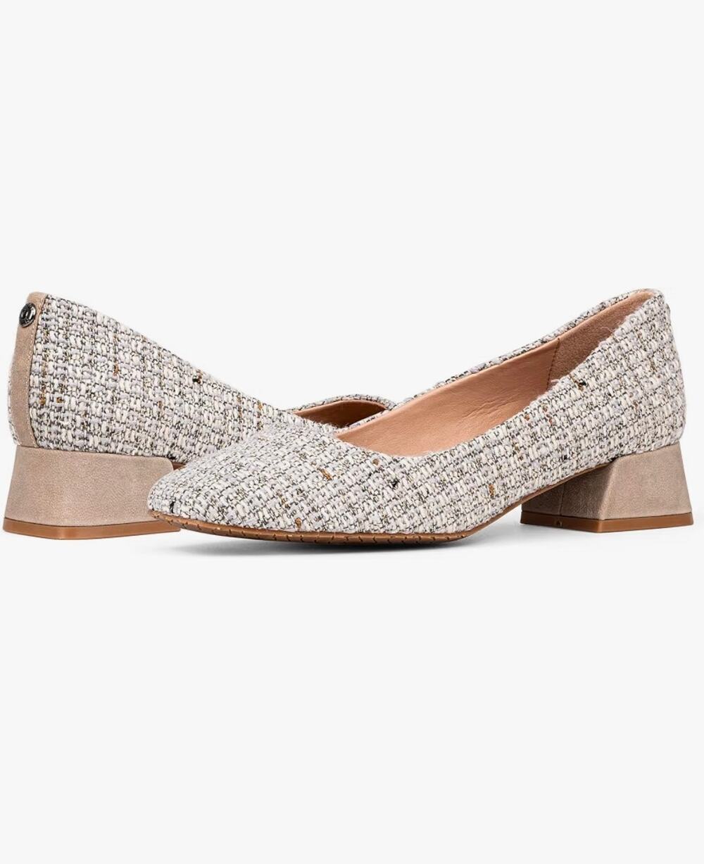 NYDJ Womens Teddie Boucle Mid Heel Pump, Feather, Size 6